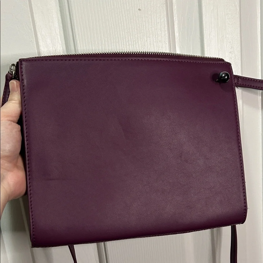 White House Black Market Purple Suede Crossbody Bag with Convertible Wristlet